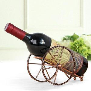 Bronze Iron Wheels Wine Holder